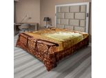 Abakuhaus Lenzuolo Autunnale, Scena Drammatica Con Bosco Autunnale E Panchine Di Legno Antiche, Lenzuolo Morbido E Confortevole Per Un Letto Decorativo, 1 Pezzo, 260 Cm X 228 Cm, Multicolore