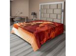 Abakuhaus Americana Lenzuolo, Grand Canyon Grotta In Colorado Majestic Usa Paesaggio Naturale Immagine Stampata, Morbido E Confortevole Lenzuolo Superiore Per Un Letto Decorativo 1 Pezzo 275 Cm X 260 Cm, Rosso Arancione Marrone