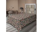 Abakuhaus Lenzuolo Con Teschi Di Zucchero, Teschi Inquietanti Con Motivo Floreale Paisley, Arte Del Giorno Dei Morti, Lenzuolo Morbido E Confortevole Per Un Letto Decorativo, 1 Pezzo, 260 Cm X 168 Cm, Crema, Verde, Rosso