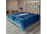 Abakuhaus Lenzuolo Con Sirena, Regina Sirena Realistica Nelle Profondità Dell'oceano, Grafica Aquafantasie, Lenzuolo Morbido E Confortevole Per Un Letto Decorativo, 1 Pezzo, 266 Cm X 260 Cm, Blu E Bianco
