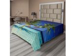 Abakuhaus Lenzuolo Ocean, Maldive Bay Paradise Resort Estate Nel Pacifico Destinazioni Turistiche Stampa A Tema, Morbido E Confortevole Lenzuolo Superiore Per Un Letto Decorativo 1 Pezzo 244 Cm X 205 Cm, Turchese Blu Navy