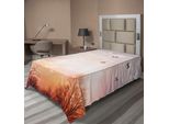 Abakuhaus Lenzuolo Con Farfalle, Fantastiche Farfalle Sugli Alberi, Romantico Disegno Fantasia Stampato, Morbido E Confortevole Lenzuolo Superiore Per Un Letto Decorativo, 1 Pezzo, 260 Cm X 168 Cm, Rosa Baby E Arancione
