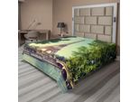 Abakuhaus Paris Lenzuolo, Torre Eiffel, Senna, Francia, Europa, Immagine Iconica, Lenzuolo Morbido E Confortevole Per Un Letto Decorativo, 1 Pezzo, 266 Cm X 260 Cm, Verde Mandorla, Marrone Chiaro