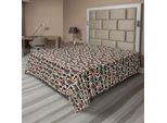 Abakuhaus Lenzuolo Con Teschi Di Zucchero, Teschi Inquietanti Con Motivo Floreale Paisley, Arte Floreale Del Giorno Dei Morti, Lenzuolo Morbido E Confortevole Per Un Letto Decorativo, 1 Pezzo, 266 Cm X 260 Cm, Crema, Verde, Rosso