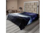 Abakuhaus Lenzuolo Spaziale, Fantascienza Della Galassia Natura Milkyway Atmosfera Pianeta Stampa, Morbido E Confortevole Lenzuolo Superiore Per Un Letto Decorativo 1 Pezzo 260 Cm X 228 Cm, Viola Nero Arancione