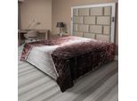 Abakuhaus City Park Alberi Lenzuolo, Misteriosa Foresta Magica Natura Esotica Stampa Artistica, Morbido E Confortevole Lenzuolo Superiore Per Un Letto Decorativo 1 Pezzo 260 Cm X 228 Cm, Rosa Chiaro Grigio Pallido