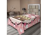Abakuhaus Lenzuolo Con Gufi, Bella Coppia Di Gufi Su Un Ramo, Ghirlanda Di Fiori, Festeggiamenti, Motivo Allegro E Accattivante, Lenzuolo Morbido E Confortevole Per Un Letto Decorativo, 1 Pezzo, 260 Cm X 168 Cm, Giallo Chiaro, Marrone, Rosso Corallo.