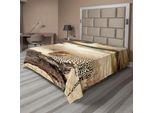 Abakuhaus Lenzuolo Safari, Leopardo, Cielo Nuvoloso Drammatico Africa Safari Wild Cats Nature Immagine, Lenzuolo Morbido E Confortevole Per Un Letto Decorativo 1 Pezzo 244 Cm X 205 Cm, Beige E Marrone