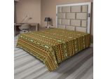 Abakuhaus Lenzuola Locali, Stampa Etnica Tribale Primitiva E Antiquata Con Motivi Indigeni, Lenzuolo Superiore Morbido E Confortevole Per Un Letto Decorativo 1 Pezzo 275 Cm X 260 Cm, Color Cachi Senape E Marrone