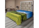 Abakuhaus Germania Lenzuolo, Villaggio Alpino Bavarese Di Berchtesgaden E Watzmann Germania, Lenzuolo Superiore Morbido E Confortevole Per Un Letto Decorativo 1 Pezzo 266 Cm X 260 Cm, Verde Verde Felce