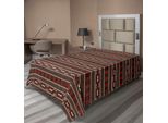 Abakuhaus Lenzuolo Tribale, Bordo Orizzontale Con Motivo Etnico Ikat In Stile Azteco Primitivo, Lenzuolo Morbido E Confortevole Per Un Letto Decorativo 1 Pezzo 260 Cm X 168 Cm, Nero Rubino Bianco