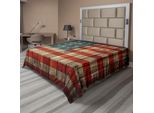 Abakuhaus Usa Lenzuolo, Quarto Di Luglio Giorno Dell'indipendenza Sfondo Rustico In Legno Patriota, Lenzuolo Superiore Morbido E Confortevole Per Un Letto Decorativo 1 Pezzo 260 Cm X 228 Cm, Marrone Chiaro Blu Rosso
