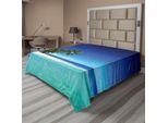 Abakuhaus Lenzuolo Ocean, Vista Costiera Isola Tropicale Costa Cielo Nuvole Giungla Paesaggio Naturale Sabbia, Lenzuolo Morbido E Confortevole Per Un Letto Decorativo 1 Pezzo 260 Cm X 228 Cm, Blu Reale Turchese