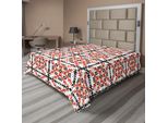 Abakuhaus Lenzuolo Etnico, Antico Motivo Geometrico Retrò In Stile Azteco, Morbido E Confortevole Lenzuolo Superiore Per Un Letto Decorativo 1 Pezzo 266 Cm X 260 Cm, Arancione Nero Bianco