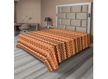 Abakuhaus Lenzuolo Astratto, Design Artistico Astratto Con Stampa Etnica Azteca, Lenzuolo Morbido E Confortevole Per Un Letto Decorativo 1 Pezzo 266 Cm X 260 Cm, Arancione E Giallo