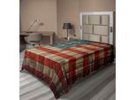 Abakuhaus Usa Lenzuolo, Quarto Di Luglio Giorno Dell'indipendenza Sfondo Rustico In Legno Patriota, Morbido E Comodo Lenzuolo Superiore Per Un Letto Decorativo 1 Pezzo 190 Cm X 100 Cm, Marrone Chiaro Blu Rosso