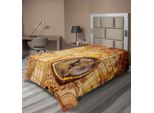 Abakuhaus Lenzuolo Antico, Bussola Su Una Vecchia Mappa Del Mondo Con Confini Storici Del Secolo Scorso, Lenzuolo Morbido E Confortevole Per Un Letto Decorativo 1 Pezzo 190 Cm X 100 Cm, Giallo Arancione