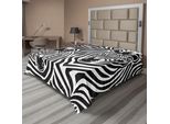 Abakuhaus Lenzuolo Safari, Coppia Di Zebre Eyes Face Heads Motivo Artistico Animali Selvatici Design, Lenzuolo Morbido E Confortevole Per Un Letto Decorativo 1 Pezzo 244 Cm X 205 Cm, Grigio Antracite Bianco