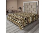 Abakuhaus Lenzuolo Safari, Motivo Geometrico In Stile Africano Con Animali Selvatici In Linea Con L'arte, Lenzuolo Morbido E Confortevole Per Un Letto Decorativo 1 Pezzo 244 Cm X 205 Cm, Nero E Marrone