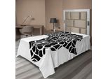 Abakuhaus Lenzuolo Safari, Illustrazione Della Mappa Del Continente Africano Con Stampa Di Specie Selvatiche Su Pelle Animale, Lenzuolo Morbido E Confortevole Per Un Letto Decorativo 1 Pezzo 260 Cm X 168 Cm, Bianco E Nero