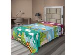 Abakuhaus Lenzuolo Da Letto Circus, Banner Concettuale Con Giostre, Scivoli E Altalene, Ruota Panoramica, Lenzuolo Morbido E Confortevole Per Un Letto Decorativo, 1 Pezzo, 190 Cm X 100 Cm, Multicolore