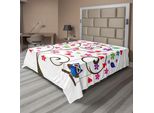 Abakuhaus Lenzuolo Con Gufi, Albero Con Fiori E Gufi, Linee Decorative Sinuose, Design Giocoso, Morbido E Confortevole Lenzuolo Superiore Per Un Letto Decorativo 1 Pezzo 275 Cm X 260 Cm, Multicolore