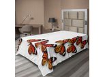 Abakuhaus Lenzuolo Con Farfalle, Farfalle Monarca, Cornice Con Insetti Esotici, Stampa Naturalistica, Lenzuolo Morbido E Confortevole Per Un Letto Decorativo, 1 Pezzo, 260 Cm X 168 Cm, Marrone Scuro E Calendula.