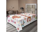 Abakuhaus Fantastico Lenzuolo, Amore Hippie Fiori Stagione Festiva Coccinella Coccinella Natura Fiorisce Stampa Artistica, Morbido E Comodo Lenzuolo Superiore Per Un Letto Decorativo 1 Pezzo 260 Cm X 168 Cm, Multicolore