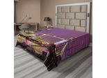 Abakuhaus London Lenzuolo, Torre Ponte A Londra Di Notte Monumento Storico Culturale Europa Britannico Urbano, Morbido E Confortevole Lenzuolo Superiore Per Un Letto Decorativo 1 Pezzo 260 Cm X 228 Cm, Viola Giallo