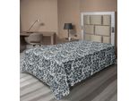Abakuhaus Lenzuolo Con Teschi, Teschi Barocchi In Motivi Floreali, Stampa Artistica Spaventosa, Lenzuolo Morbido E Confortevole Per Un Letto Decorativo, 1 Pezzo, 260 Cm X 168 Cm, Grigio Antracite E Bianco
