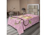Abakuhaus Lenzuolo Con Gufi, Gufi Innamorati Su Fondo A Pois, Tema Romantico, Lenzuolo Morbido E Confortevole Per Un Letto Decorativo, 1 Pezzo, 260 Cm X 168 Cm, Giallo Chiaro E Verde Mela.
