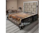 Abakuhaus Lenzuolo Antico, Porta Rustica In Legno Antico - Facciata Esterna - Fienile Rurale - Legno Da Costruzione Invecchiato - Lenzuolo Morbido E Confortevole Per Un Letto Decorativo 1 Pezzo 275 Cm X 260 Cm, Marrone Arancione