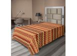 Abakuhaus Lenzuolo Astratto, Design Artistico Astratto Con Stampa Etnica Azteca, Lenzuolo Morbido E Confortevole Per Un Letto Decorativo 1 Pezzo 190 Cm X 100 Cm, Arancione E Giallo