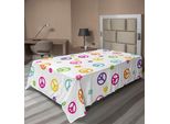 Abakuhaus Fantastico Lenzuolo, Simbolo Di Pace, Stile Di Vita, Motivo Allegro, Divertente, Felice, Design Artistico, Lenzuolo Morbido E Confortevole Per Un Letto Decorativo, 1 Pezzo, 190 Cm X 100 Cm, Multicolore