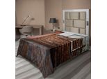 Abakuhaus Lenzuolo Antico, Cornice Su Muro Di Mattoni Danneggiato, Stampa Di Una Vecchia Stanza Invecchiata, Lenzuolo Morbido E Confortevole Per Un Letto Decorativo, 1 Pezzo, 260 Cm X 168 Cm, Arancione, Marrone, Bianco