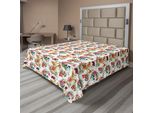 Abakuhaus Lenzuolo Con Teschi, Fiori Tropicali Gigli, Teschi Con Effetto Acquerello, Morbido E Confortevole Lenzuolo Superiore Per Un Letto Decorativo, 1 Pezzo, 260 Cm X 228 Cm, Arancione, Verde, Rosa