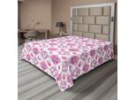Abakuhaus Lenzuolo Con Gufi, Gufi Addormentati Con Motivo A Rombi, Mezzelune, Stelle, Nuvole, Notte, Buonanotte, Arte, Lenzuolo Morbido E Confortevole Per Un Letto Decorativo, 1 Pezzo, 266 Cm X 260 Cm, Rosa Lavanda
