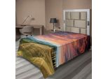 Abakuhaus Lenzuolo Toscana, Cipressi E Campi Della Toscana Italia Cielo Nuvoloso Meta Turistica, Lenzuolo Morbido E Confortevole Per Un Letto Decorativo 1 Pezzo 260 Cm X 168 Cm, Vermilion Khaki