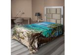 Abakuhaus Lenzuolo Naturale, Lake Tahoe Neve Riflesso Della Montagna Acqua Limpida Vista Sulla Costa Rocciosa, Morbido E Confortevole Lenzuolo Superiore Per Un Letto Decorativo 1 Pezzo 190 Cm X 100 Cm, Blu Pallido Verde Guscio D'uovo