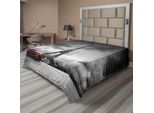 Abakuhaus Lenzuolo Torre Eiffel, Immagine Artistica Della Torre Eiffel Parigi Francia Stampa Vintage Strade, Morbido E Confortevole Lenzuolo Superiore Per Un Letto Decorativo 1 Pezzo 266 Cm X 260 Cm, Nero Grigio Rosso