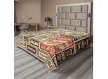 Abakuhaus Lenzuolo Antico, Vecchi Disegni Pubblicitari, Poster Nostalgico, Lenzuolo Morbido E Confortevole Per Un Letto Decorativo, 1 Pezzo, 260 Cm X 228 Cm, Color Crema, Marrone E Arancione.