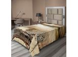 Abakuhaus Lenzuolo Safari, Leopardo, Cielo Nuvoloso Drammatico Africa Safari Wild Cats Nature Immagine, Lenzuolo Morbido E Confortevole Per Un Letto Decorativo 1 Pezzo 190 Cm X 100 Cm, Beige E Marrone