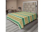 Abakuhaus Lenzuolo Colorato, Motivo Tribale Locale Antico, Stampa Etnica, Lenzuolo Morbido E Confortevole Per Un Letto Decorativo 1 Pezzo 244 Cm X 205 Cm, Verde Pistacchio Arancione