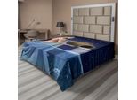 Abakuhaus Lenzuolo Astrologico, Acquario Donna Con Secchio Acqua Di Mare Segno Saturno Misticismo Stelle, Lenzuolo Morbido E Confortevole Per Un Letto Decorativo 1 Pezzo 260 Cm X 228 Cm, Blu Blu Scuro