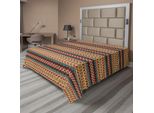 Abakuhaus Lenzuolo Etnico, Motivo Senza Cuciture Con Strisce Orizzontali In Stile Azteco, Lenzuolo Superiore Morbido E Confortevole Per Un Letto Decorativo 1 Pezzo 244 Cm X 205 Cm, Turchese Bordeaux
