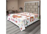 Abakuhaus Fantastico Lenzuolo, Amore Hippie Fiori Stagione Festiva Coccinella Coccinella Natura Fiorisce Stampa Artistica, Morbido E Confortevole Lenzuolo Superiore Per Un Letto Decorativo 1 Pezzo 266 Cm X 260 Cm, Multicolore