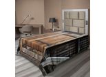 Abakuhaus Lenzuolo Antico, Porta Rustica In Legno Antico - Facciata Esterna - Fienile Rurale - Legno Da Costruzione Invecchiato, Lenzuolo Morbido E Confortevole Per Un Letto Decorativo 1 Pezzo 260 Cm X 168 Cm, Arancione Marrone