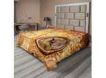 Abakuhaus Lenzuolo Antico, Bussola Su Una Vecchia Mappa Del Mondo Con Confini Storici Del Secolo Scorso, Lenzuolo Morbido E Confortevole Per Un Letto Decorativo 1 Pezzo 266 Cm X 260 Cm, Giallo Arancione