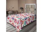 Abakuhaus Lenzuolo Con Gufi, Infanzia Felice Con Gufi Illustrazione Moderna Hipster Con Motivo Animale Ripetuto, Lenzuolo Morbido E Confortevole Per Un Letto Decorativo 1 Pezzo 190 Cm X 100 Cm, Arancione Fucsia Seafoam