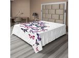 Abakuhaus Lenzuolo Con Farfalle, Diverse Farfalle Con Ali Naturali Compagna Femminile, Lenzuolo Superiore Morbido E Confortevole Per Un Letto Decorativo 1 Pezzo 260 Cm X 228 Cm, Blu Lilla Rosa